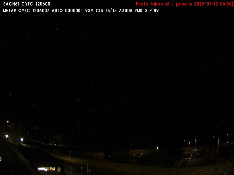Web Cam image of Fredericton Airport (North)