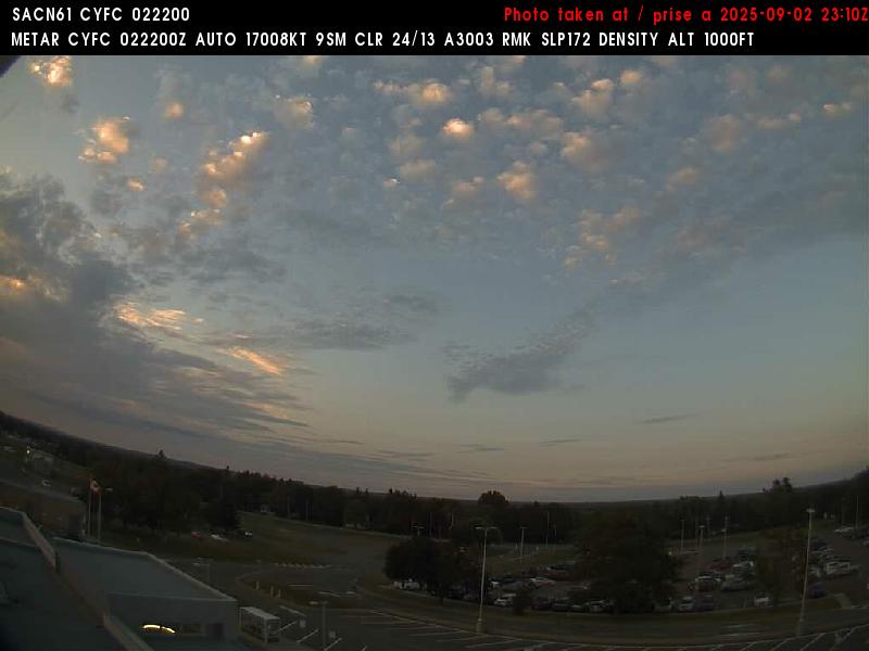 Web Cam image of Fredericton Airport (North)