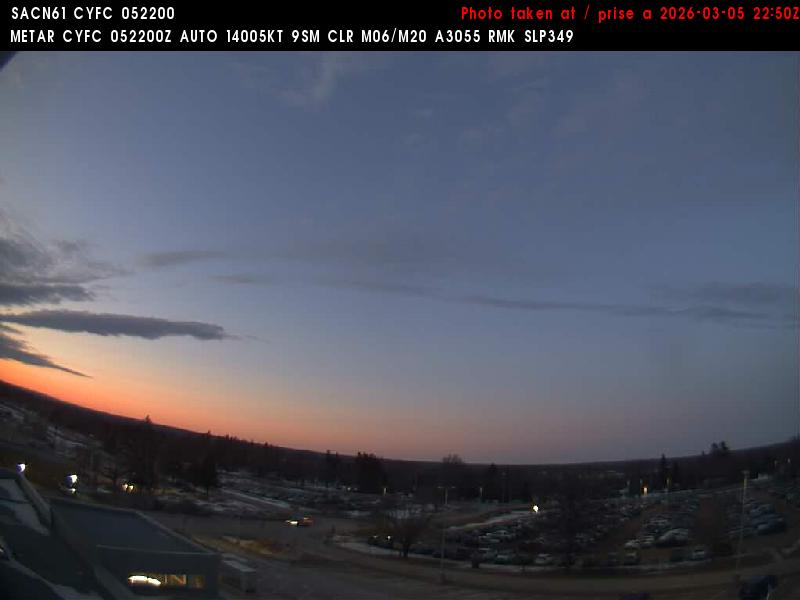 Web Cam image of Fredericton Airport (North)