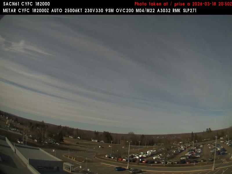 Web Cam image of Fredericton Airport (North)