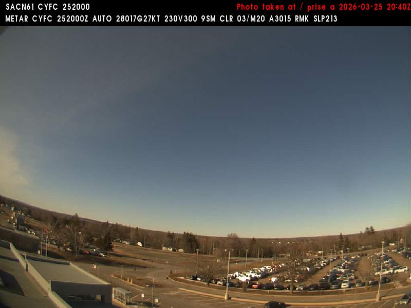 Web Cam image of Fredericton Airport (North)