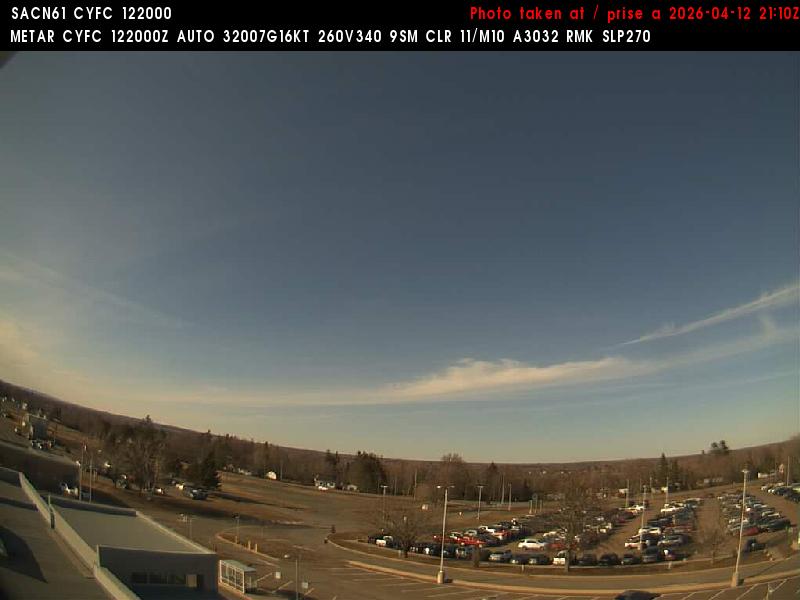Web Cam image of Fredericton Airport (North)