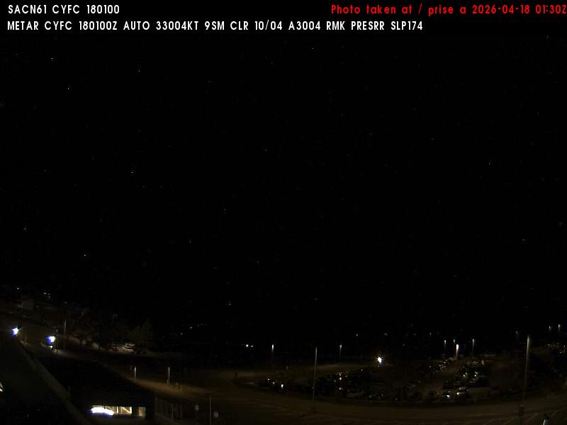Web Cam image of Fredericton Airport (North)