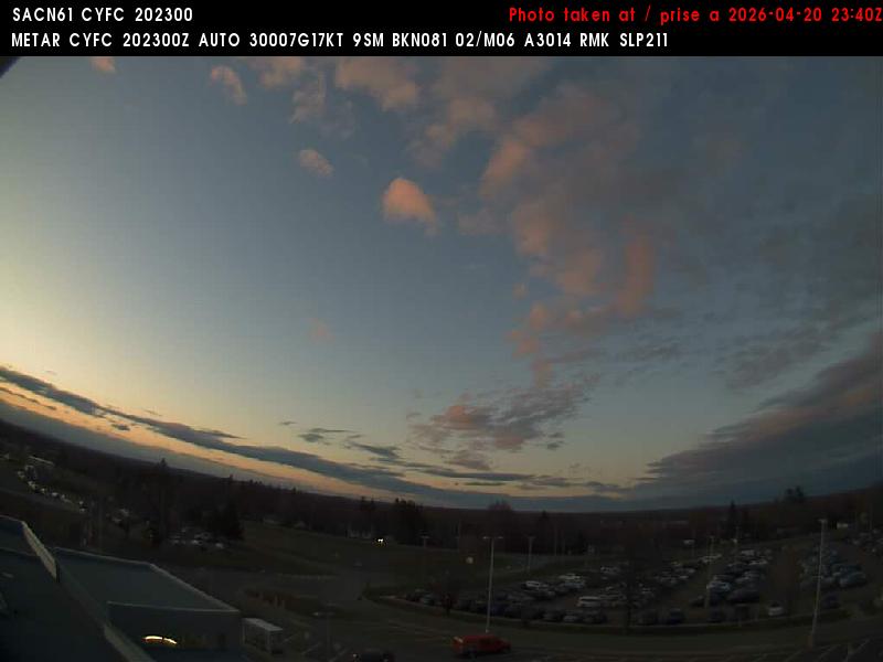 Web Cam image of Fredericton Airport (North)