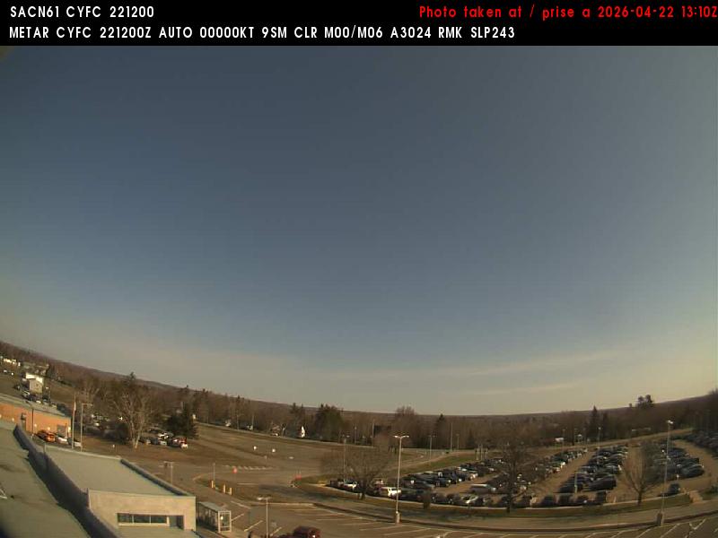 Web Cam image of Fredericton Airport (North)