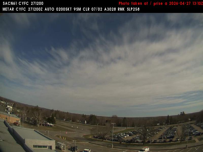 Web Cam image of Fredericton Airport (North)