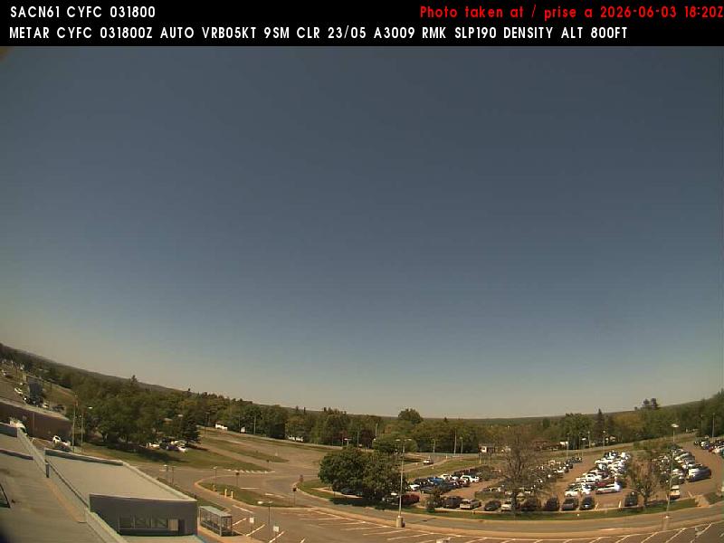 Web Cam image of Fredericton Airport (North)