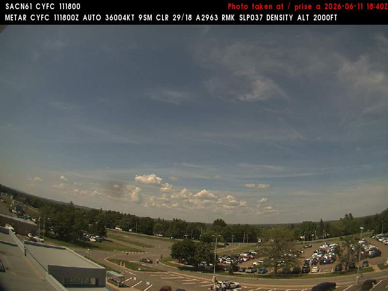 Web Cam image of Fredericton Airport (North)