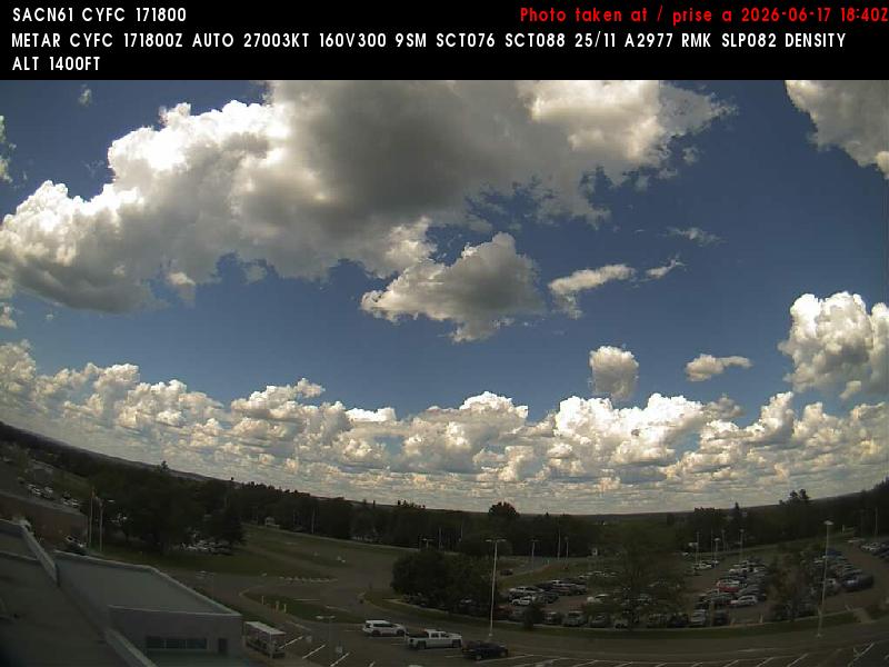 Web Cam image of Fredericton Airport (North)