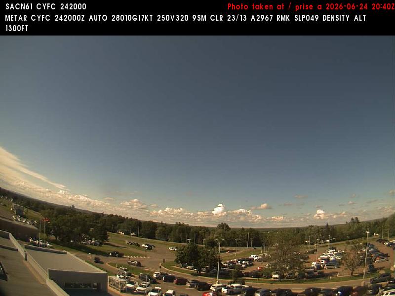 Web Cam image of Fredericton Airport (North)