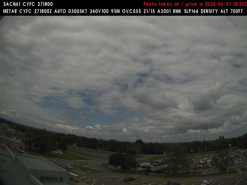 Web Cam image of Fredericton Airport (North)