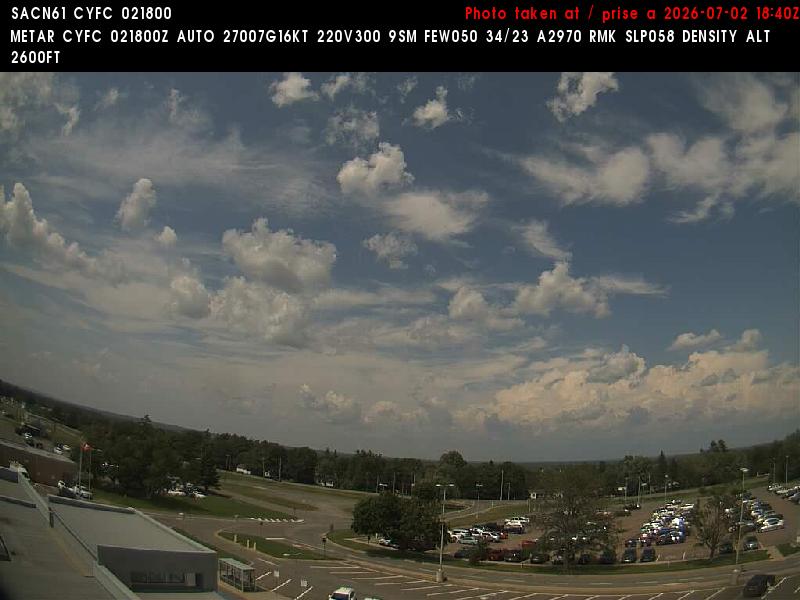 Web Cam image of Fredericton Airport (North)