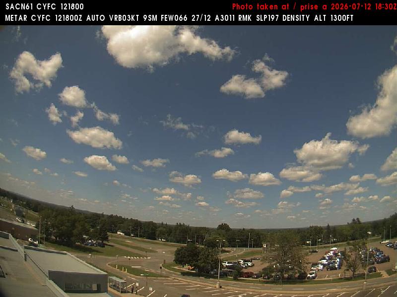 Web Cam image of Fredericton Airport (North)