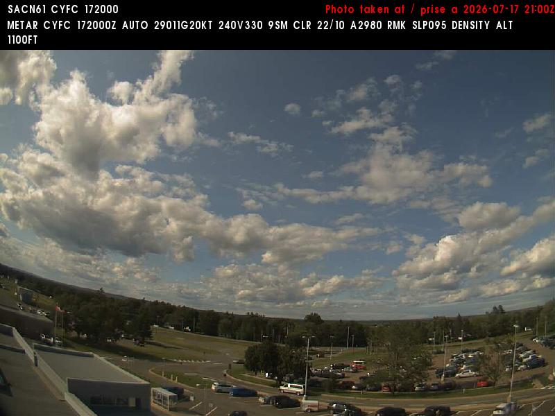 Web Cam image of Fredericton Airport (North)