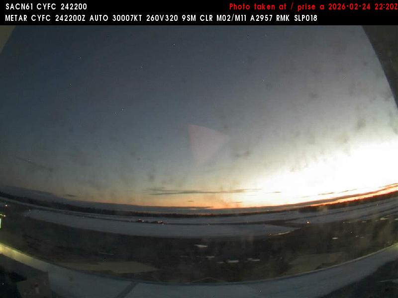 Web Cam image of Fredericton Airport (South West)