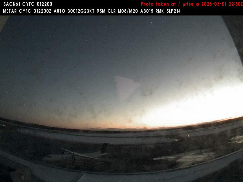 Web Cam image of Fredericton Airport (South West)