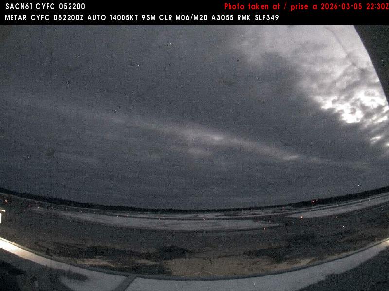 Web Cam image of Fredericton Airport (South West)