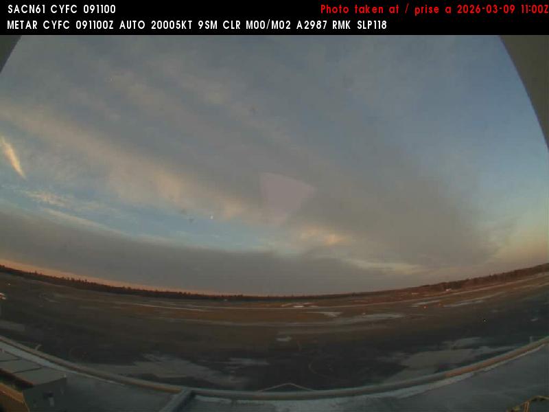 Web Cam image of Fredericton Airport (South West)