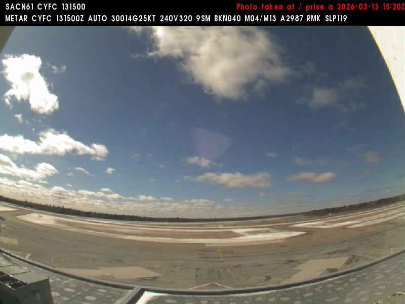 Web Cam image of Fredericton Airport (South West)