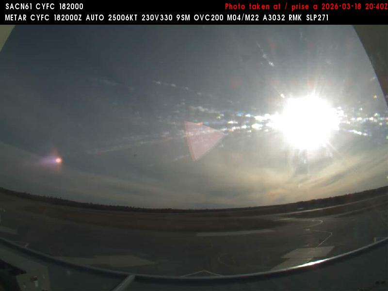 Web Cam image of Fredericton Airport (South West)