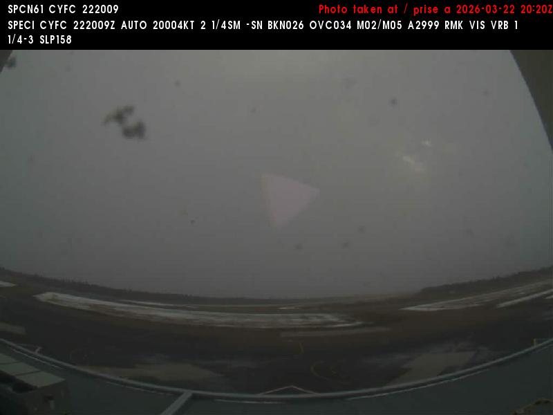 Web Cam image of Fredericton Airport (South West)