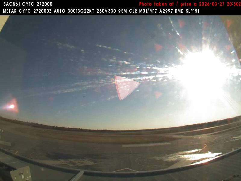 Web Cam image of Fredericton Airport (South West)