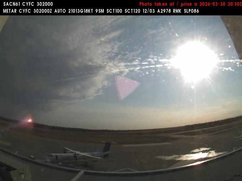 Web Cam image of Fredericton Airport (South West)