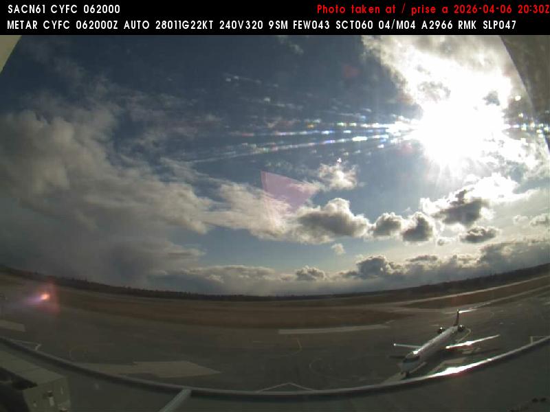 Web Cam image of Fredericton Airport (South West)