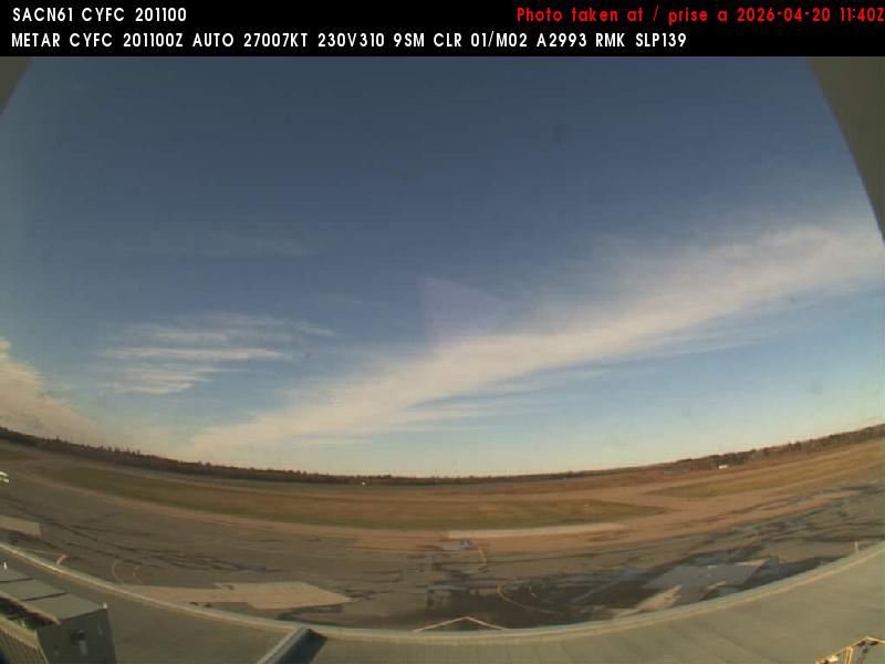 Web Cam image of Fredericton Airport (South West)