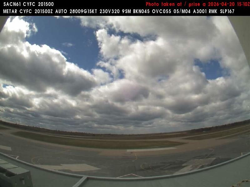 Web Cam image of Fredericton Airport (South West)