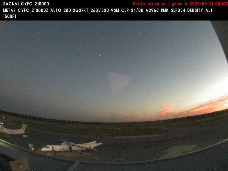 Web Cam image of Fredericton Airport (South West)