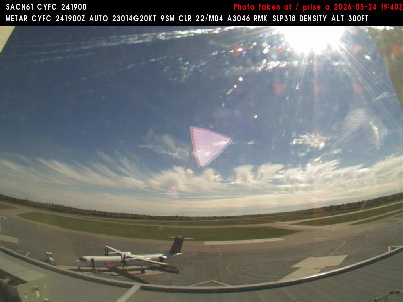 Web Cam image of Fredericton Airport (South West)