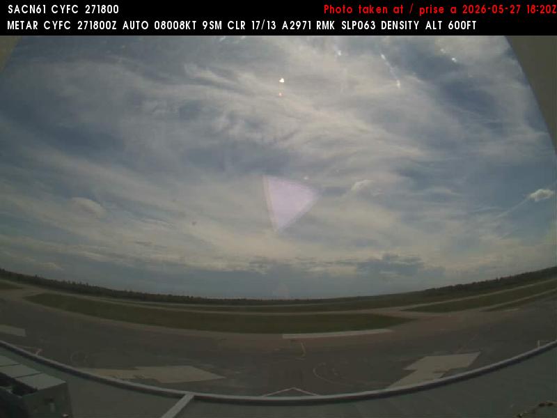 Web Cam image of Fredericton Airport (South West)