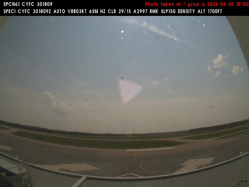 Web Cam image of Fredericton Airport (South West)