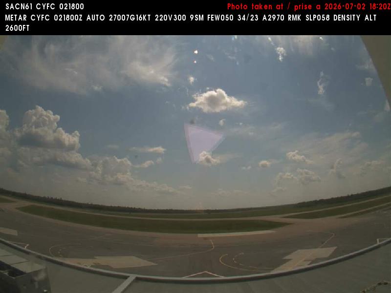 Web Cam image of Fredericton Airport (South West)