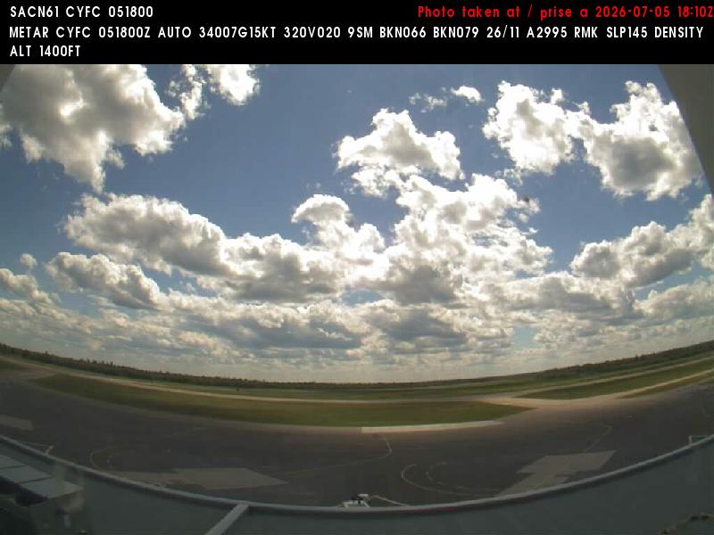 Web Cam image of Fredericton Airport (South West)