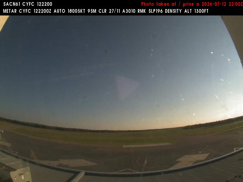 Web Cam image of Fredericton Airport (South West)