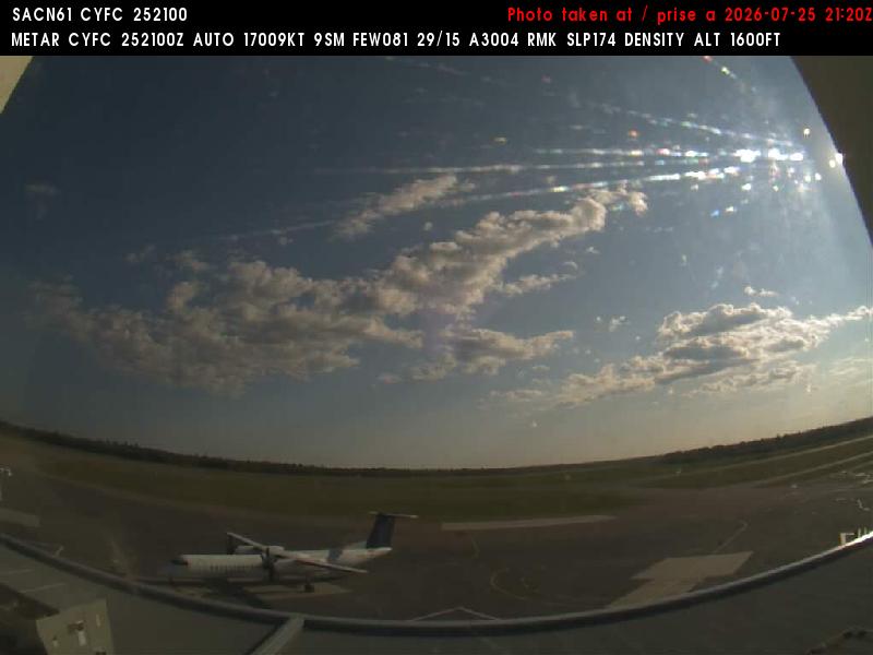 Web Cam image of Fredericton Airport (South West)