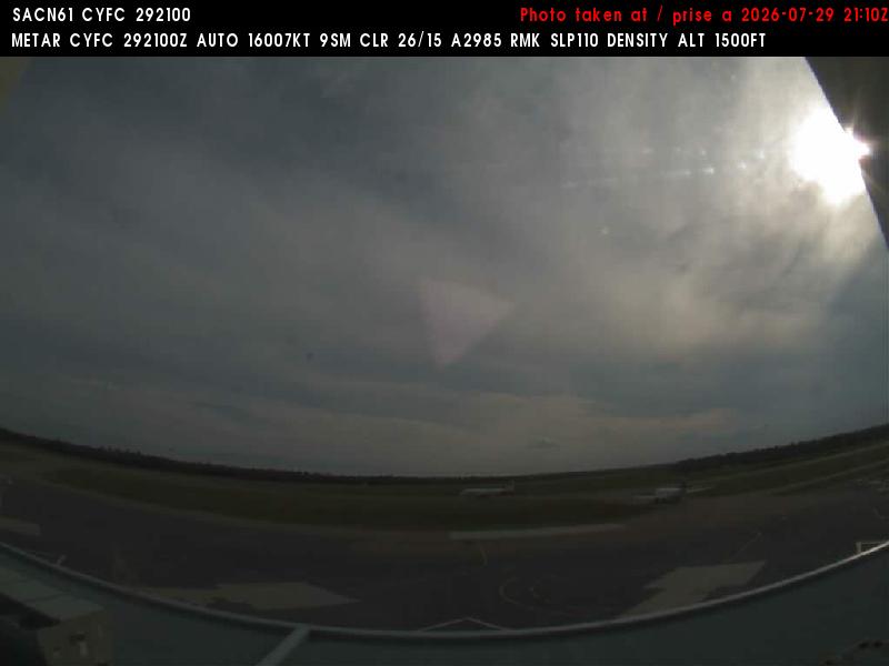 Web Cam image of Fredericton Airport (South West)