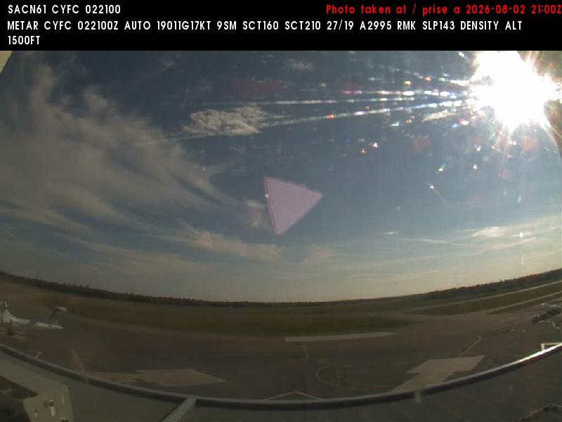 Web Cam image of Fredericton Airport (South West)