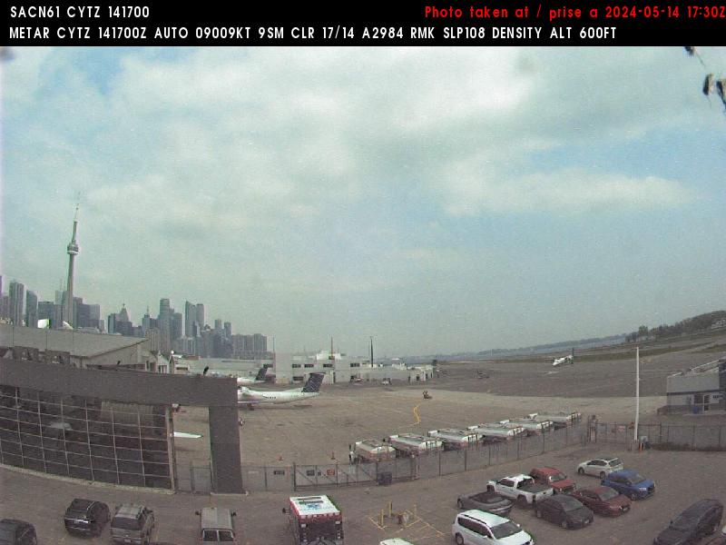 Canada Toronto CN Tower from Billy Bishop Airport webcam